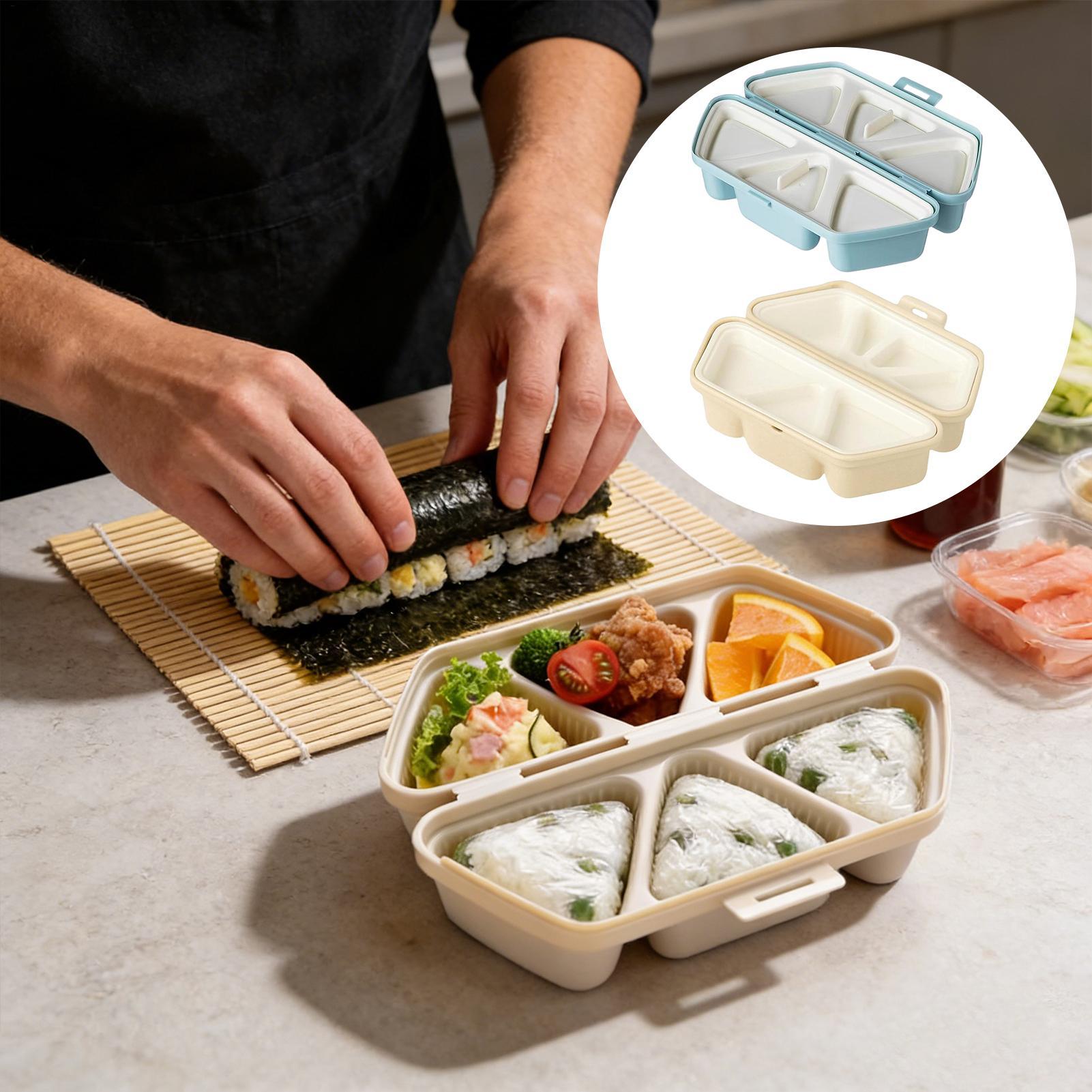 Meal Prep With Rice - Cetakan Sushi 6 Lubang Bentuk Segitiga,