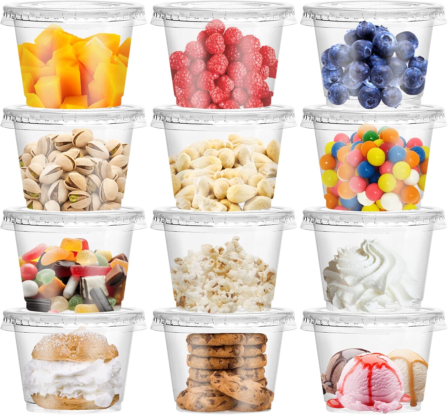 Sauce Dipping Cup - Cangkir Parfait Plastik 8/10OZ dengan Tutup