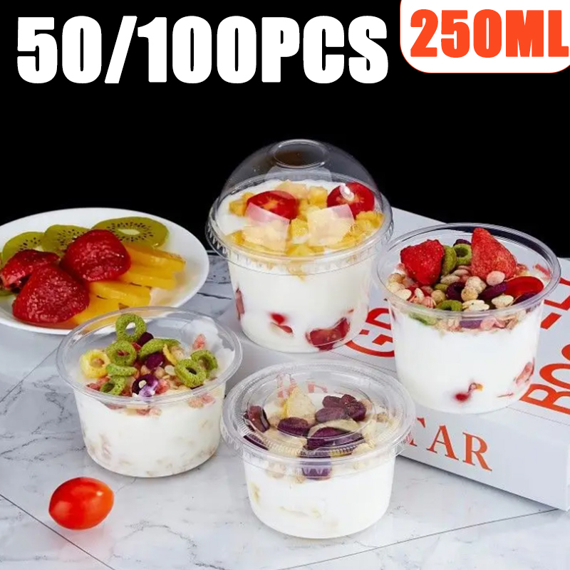 50/100 Buah 250ML Gelas Puding - Sauce Dipping Cup ulasan dan harga