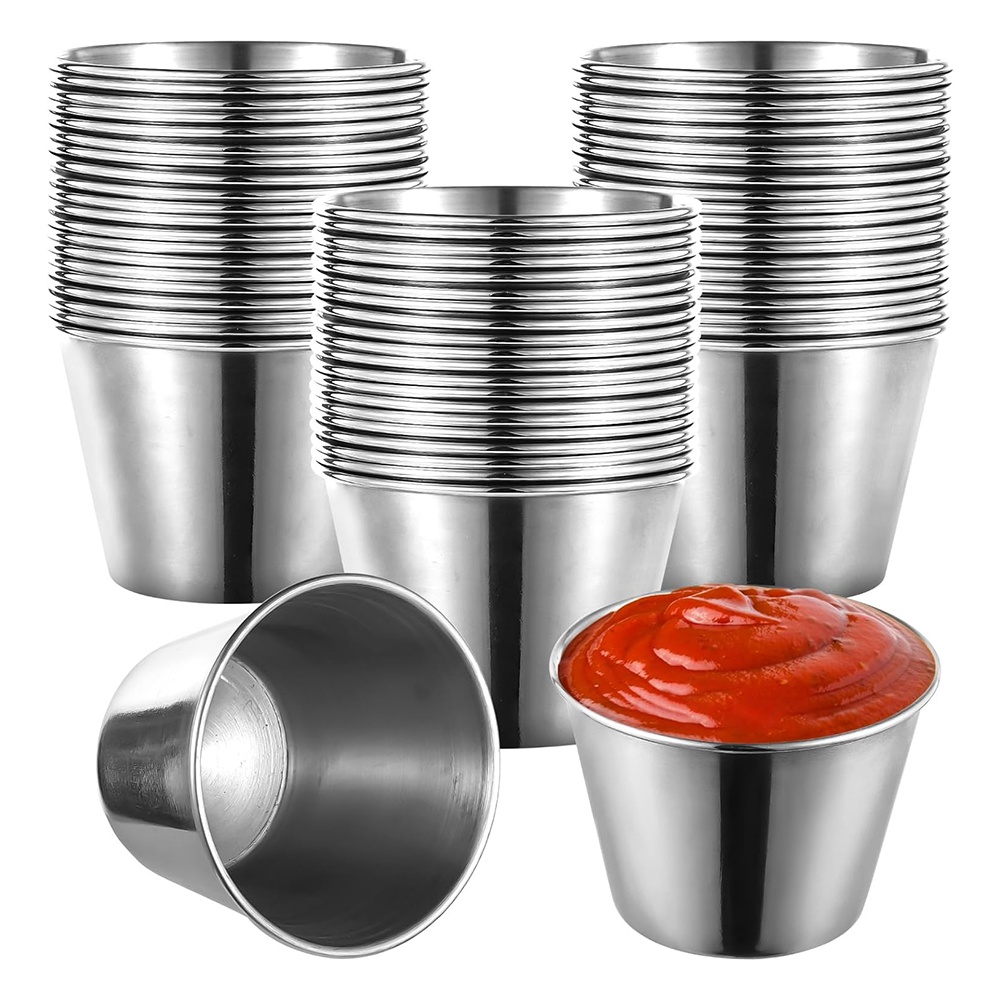 J1UL1N 60 Buah Wadah Saus Baja - Sauce Dipping Cup ulasan dan harga