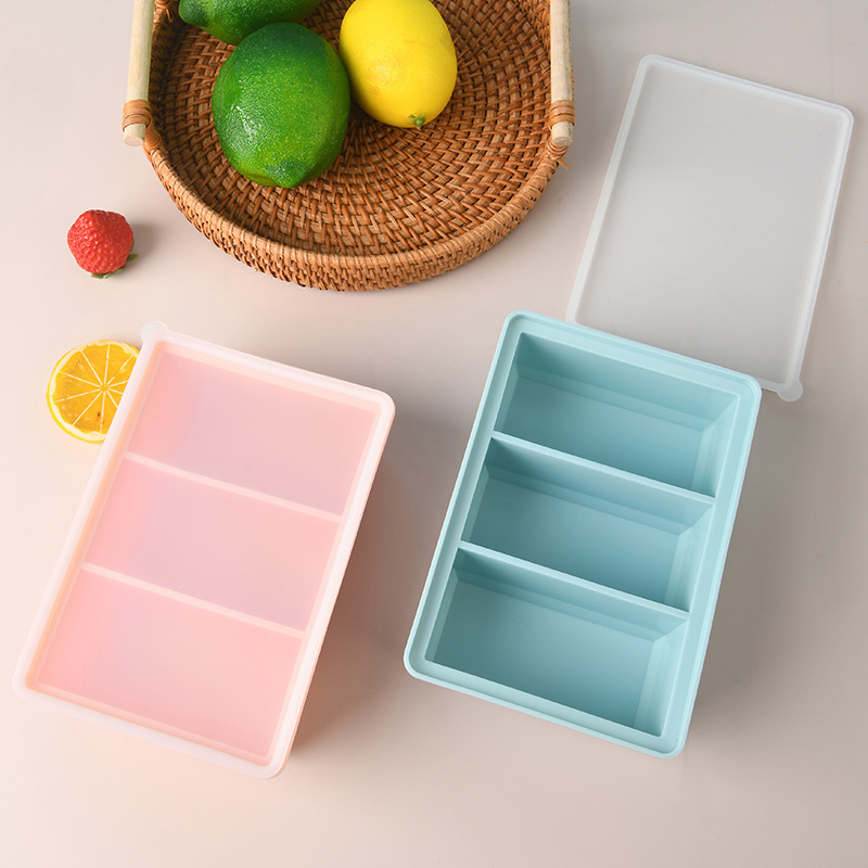 Cetakan Es Batu Silikon 3 Komp - Meal Prep Template ulasan dan harga