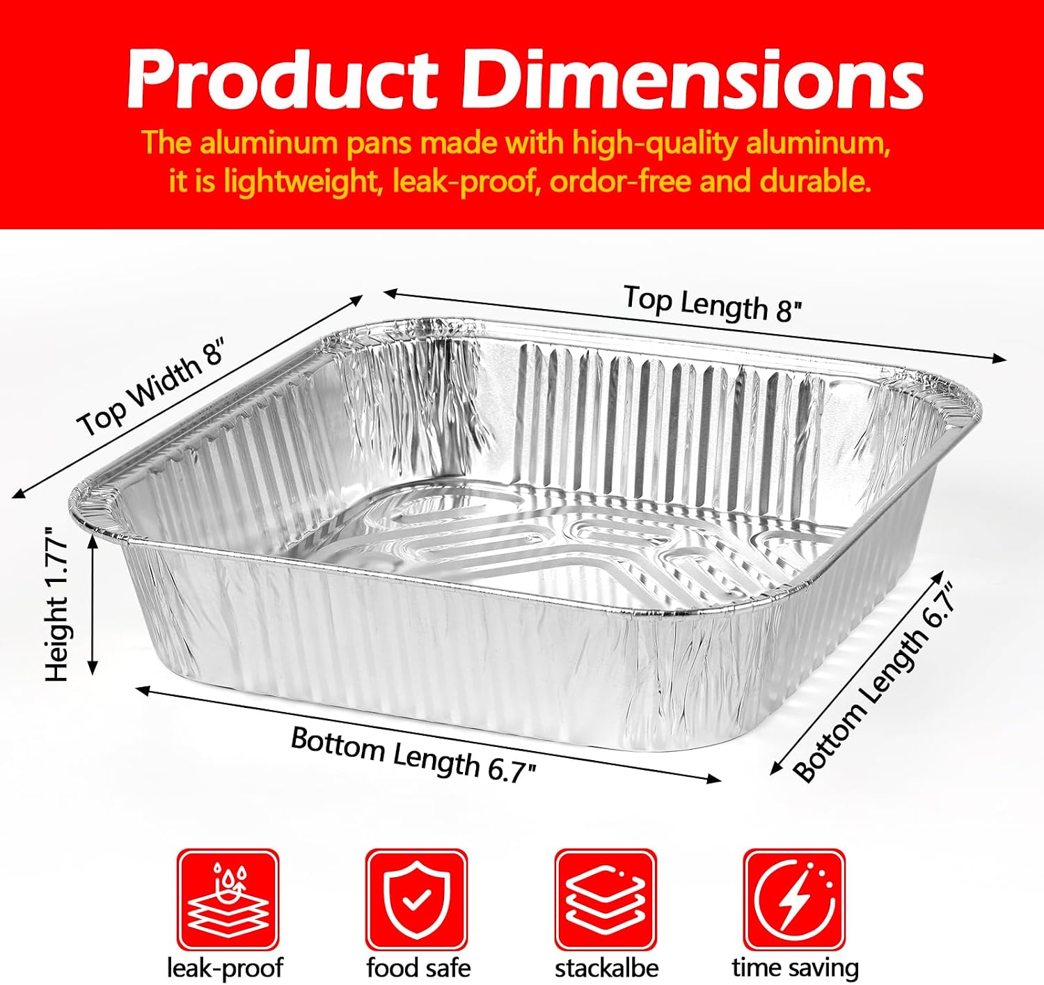 8x8 Loyang Aluminium dengan Tu - Meal Prep Or Prep Meal ulasan dan harga