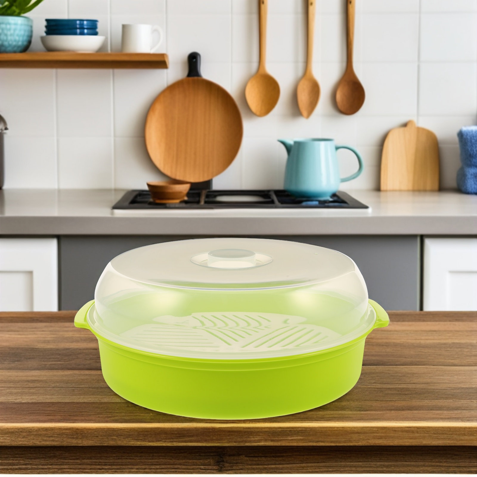 Mangkuk Pengukus Microwave den - Meal Prep With Rice ulasan dan harga