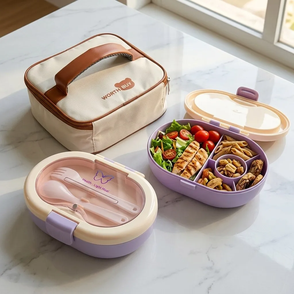 Kotak Bento Plastik dengan Sek - Meal Prep Or Prep Meal ulasan dan harga