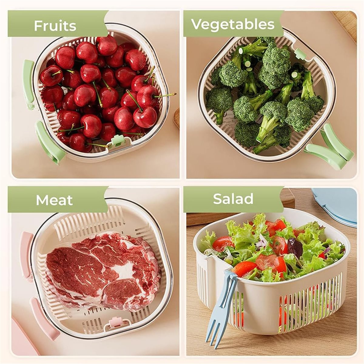 Mangkuk Pemutar Pencuci Buah 2 - Meal Prep Bowl ulasan dan harga